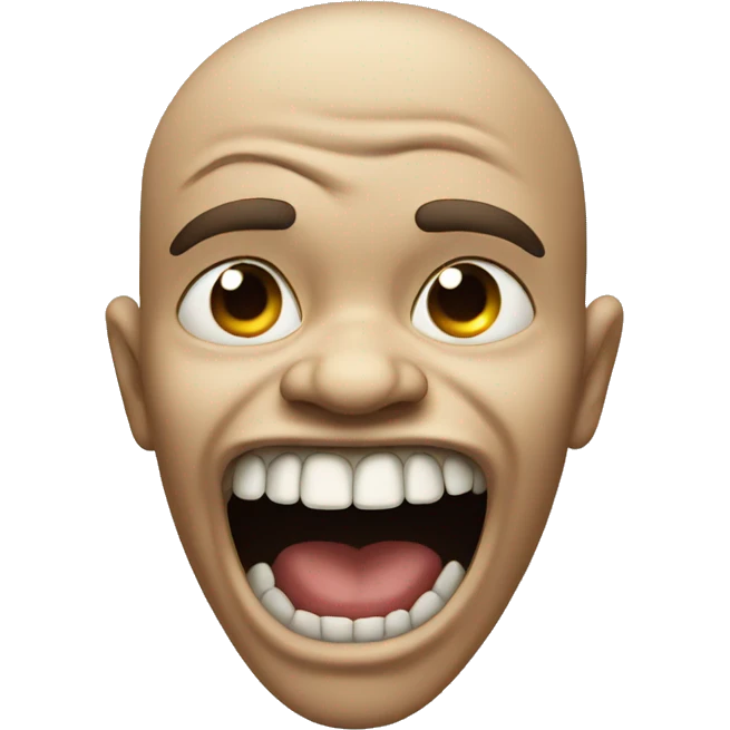 scrunched nose big teeth making scary face emoji