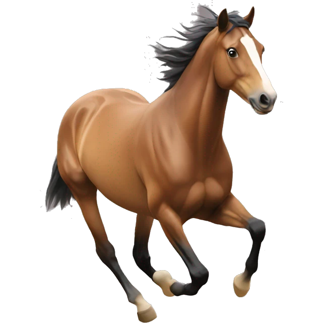 horse running, with dust behind it emoji