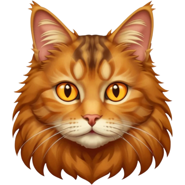 A Maine coon tabby cat emoji with yellow eyes  emoji