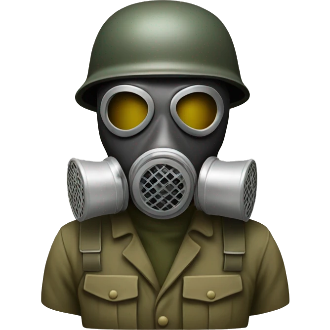 Us soldier ww2 in gas mask emoji
