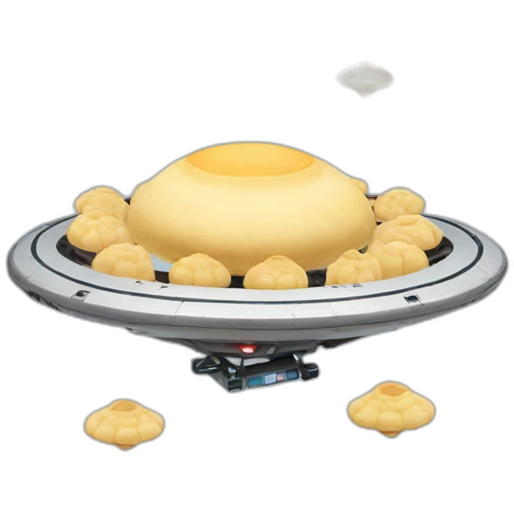 Flying UFO with dumplings emoji