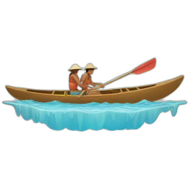 outrigger canoe with paddler emoji