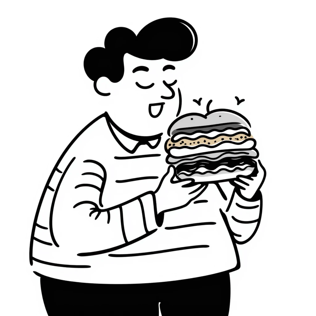 fat guy eating emoji