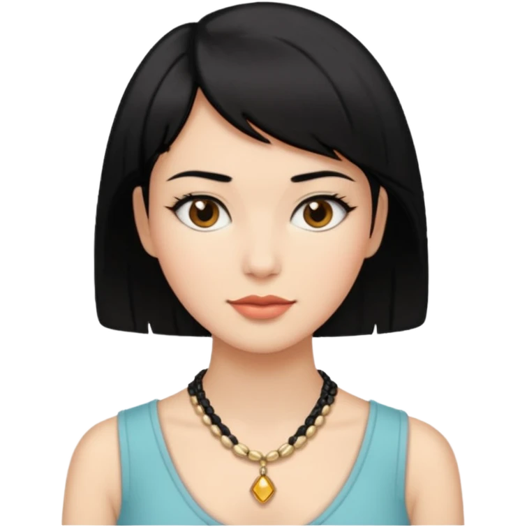 hazme una igual a la anterior pero cámbiale el pelo largo por uno corto  emoji