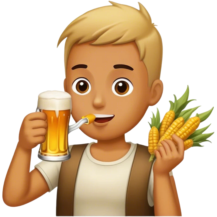 calçot drinking beer emoji
