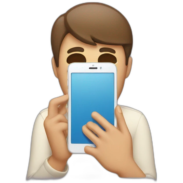 exasperated person holding a phone vertically in front of their face emoji