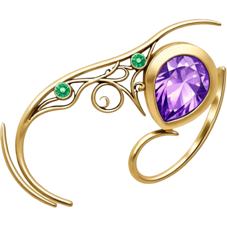 Elvish fae shiny sparkly translucent diaphanous ear climber ear cuff ear piece apparel emoji