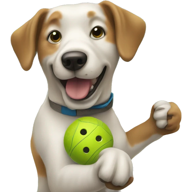 Dog playing pickleball emoji