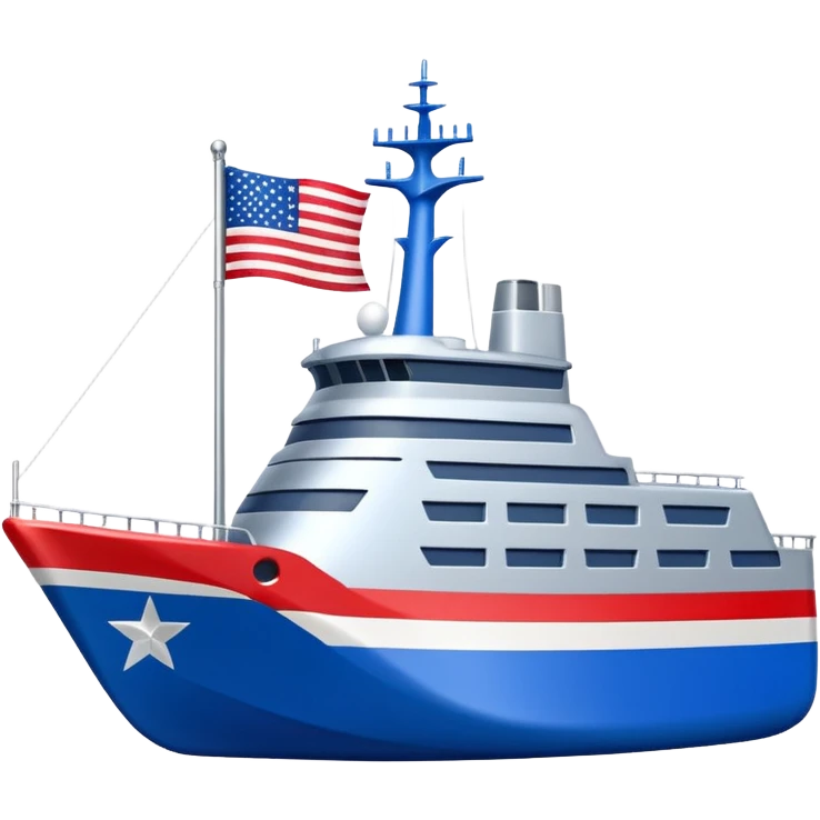 generate a very realistic American modern ship with little flag emoji