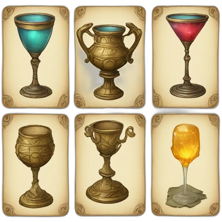 Carta del tarot de cuatro de copas  emoji