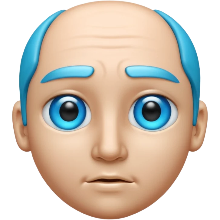 "blue 3D side eye emoji, sigma judging look, cold phonk style, high detail" emoji