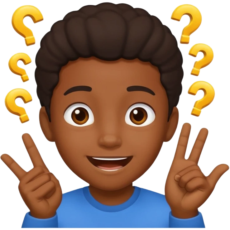 Creat light black kid with this "👍, 👈, 😀, 😎, reaction emoji