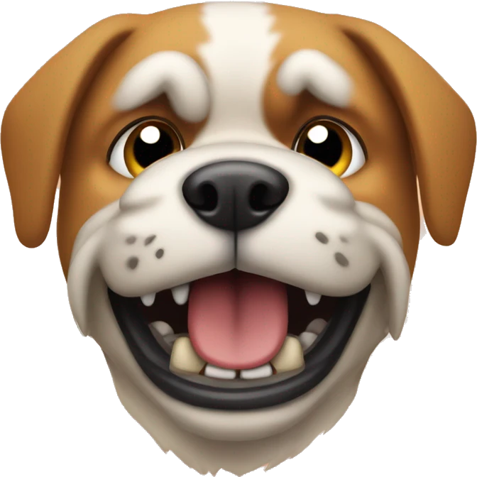 Angry dog in a muzzle emoji