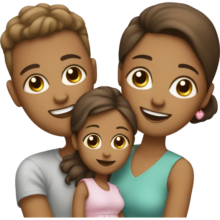 Family of 3 with a baby girl emoji