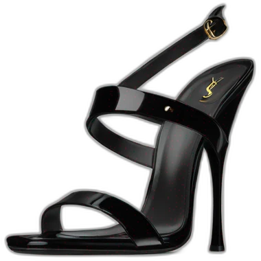 YSL TRIBUTE heels SANDAL black PATENT LEATHER emoji