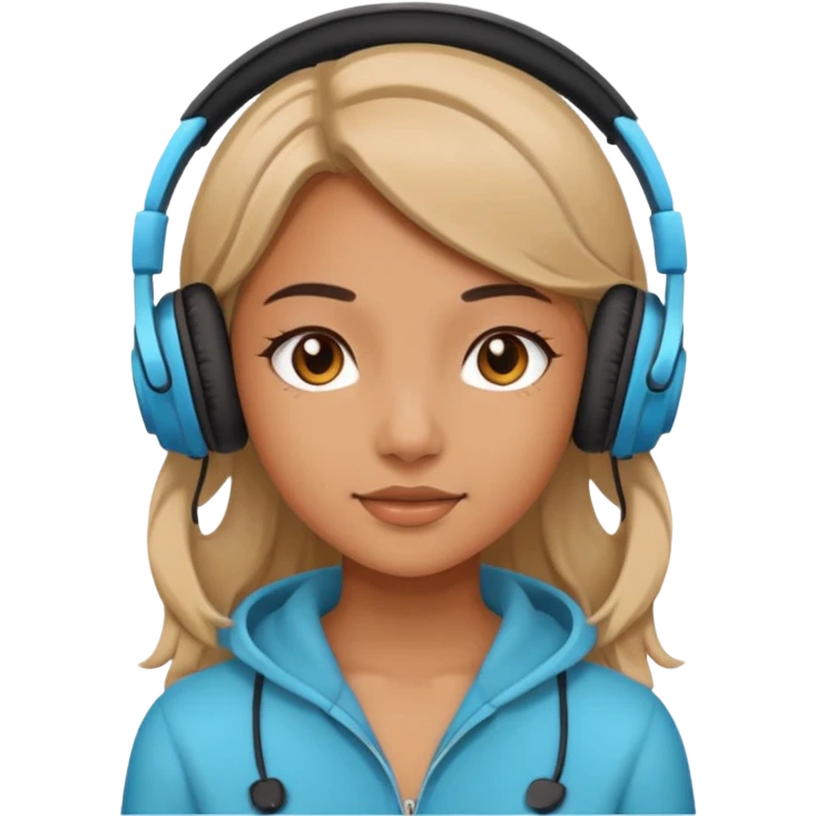 Girl with headphones  emoji