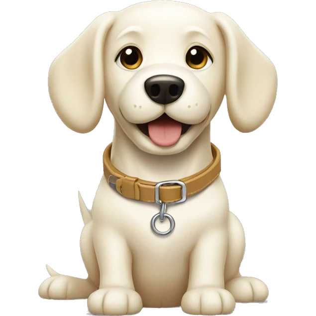 Cream dog lead and collar emoji