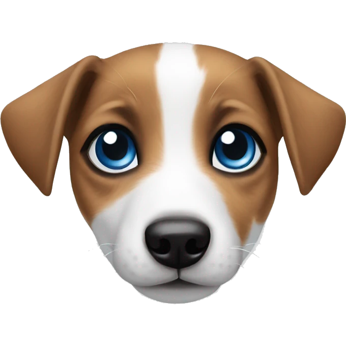 Jack Russel puppy with blue eyes and spot on right eye emoji