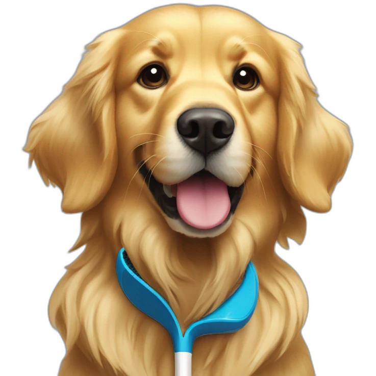 Golden retriever tennis racket ball emoji