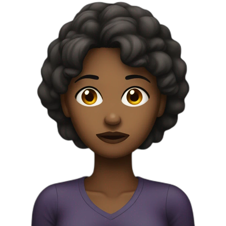 Annoyed dark toned woman emoji
