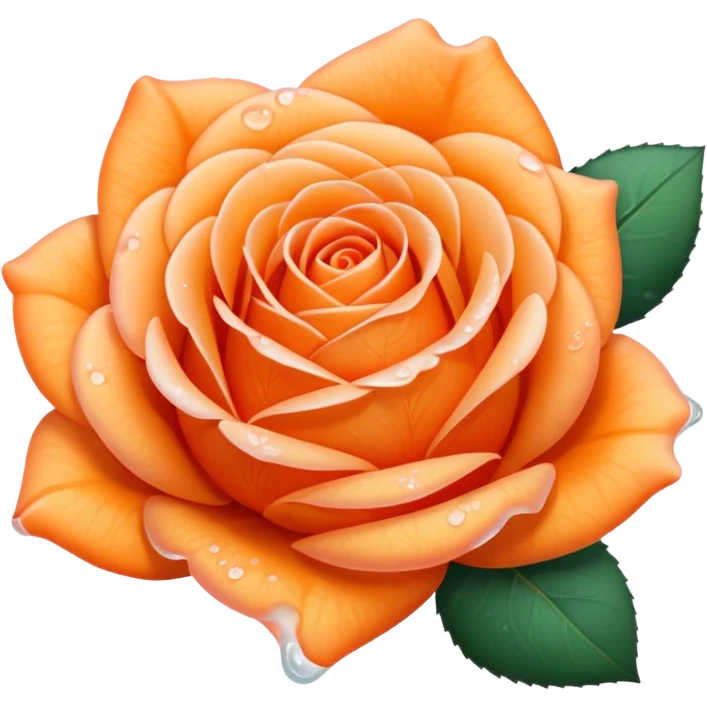 Icy orange rose emoji