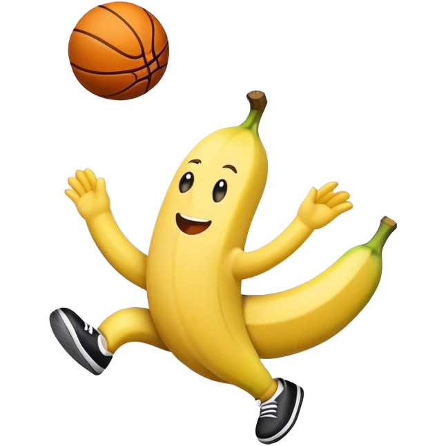 Banana playing basketball emoji