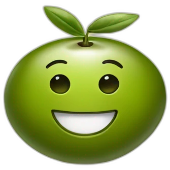 an olive on an olive smiling emoji