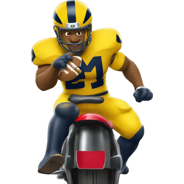 Michigan wolverine riding an Ohio state buckeye emoji