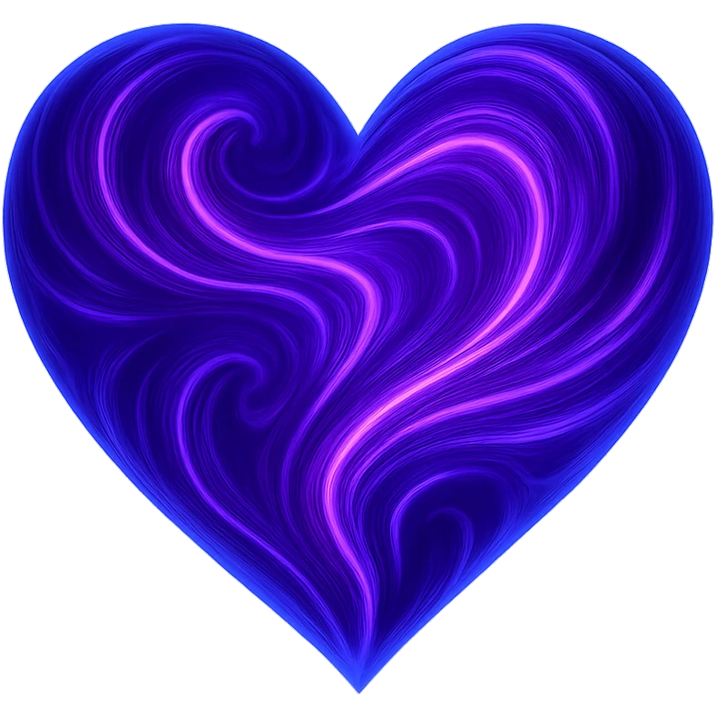 heart with a swirling ultraviolet pattern, digital illustration emoji
