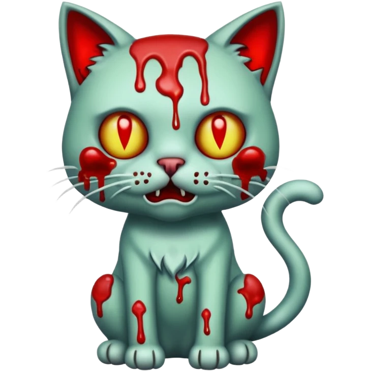 bloody zombie cat full body emoji