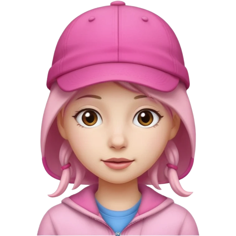 girl with pick cap emoji