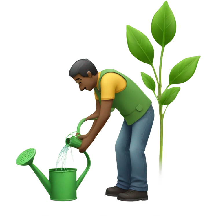 Man watering plant emoji