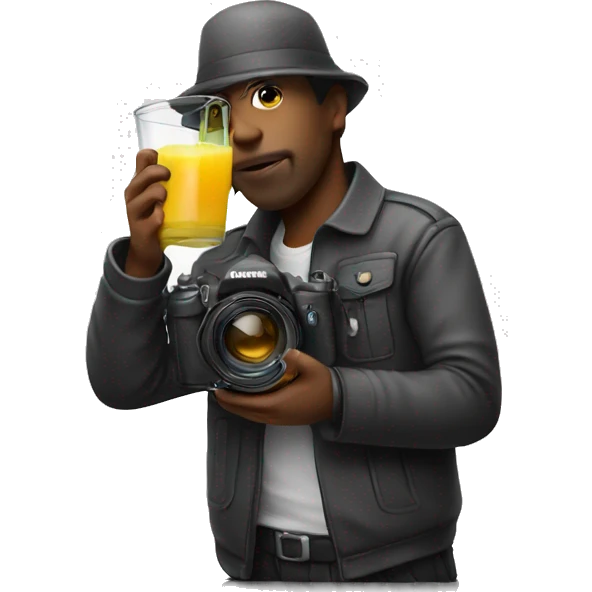 photographer with juice emoji