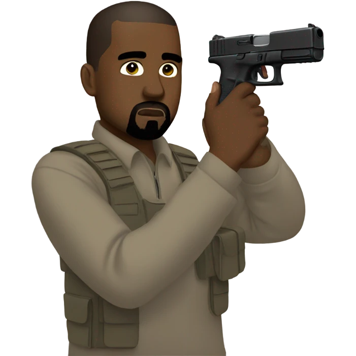 Kanye west with a glock 19 emoji