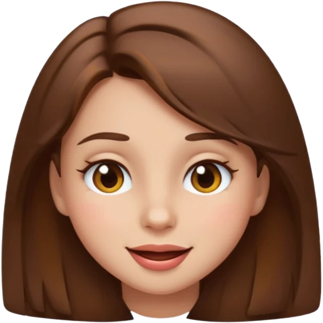 girl with brown hair and brown eyes, winking, emoji style emoji