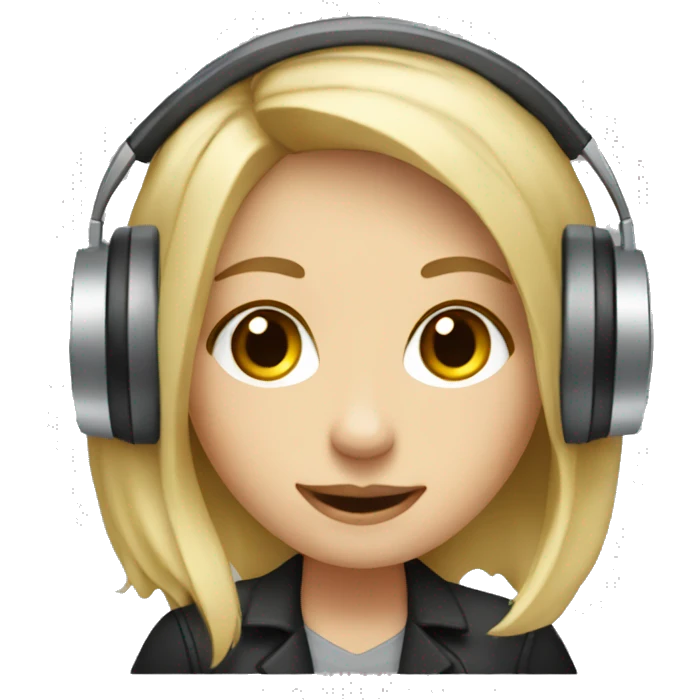 Audio technician blonde girl with an audio desk emoji