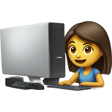 Girl breaking a pc set up emoji