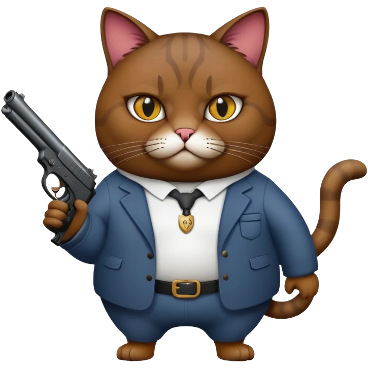Lesbian fat cat that has a gun and is from the ghetto emoji