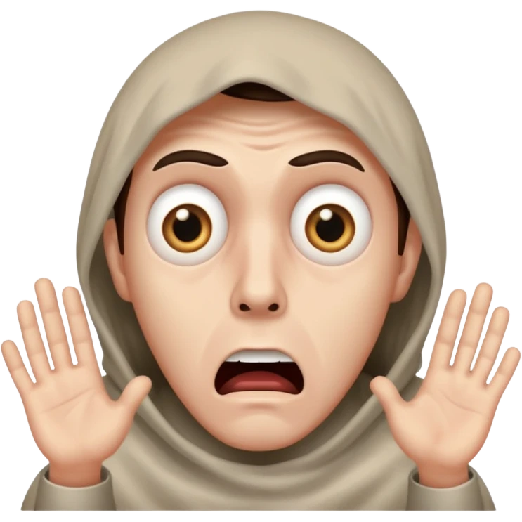 man seriously frightened by a hideous ghost  emoji