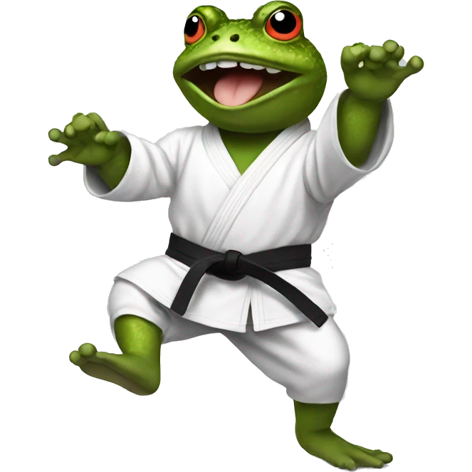 toad playing taekwondo emoji