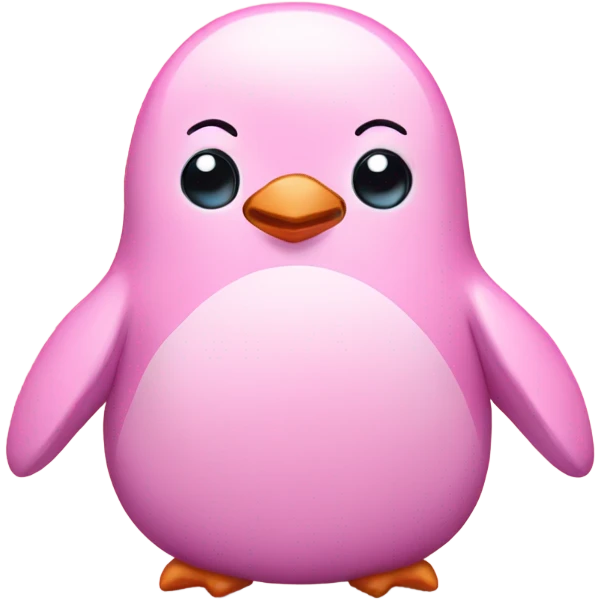 Cute pink penguin with antlers emoji