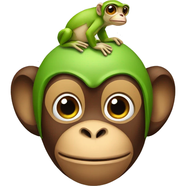 monkey with frog on head emoji