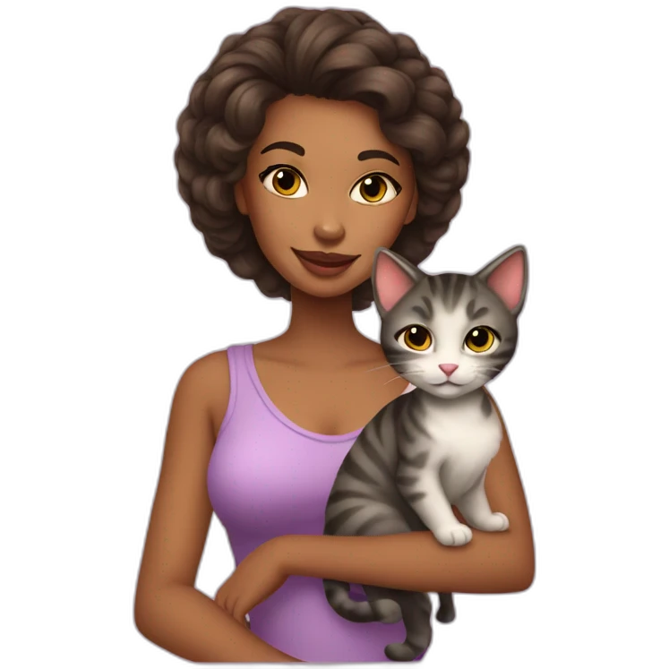 Coquette girl and her lil cat emoji
