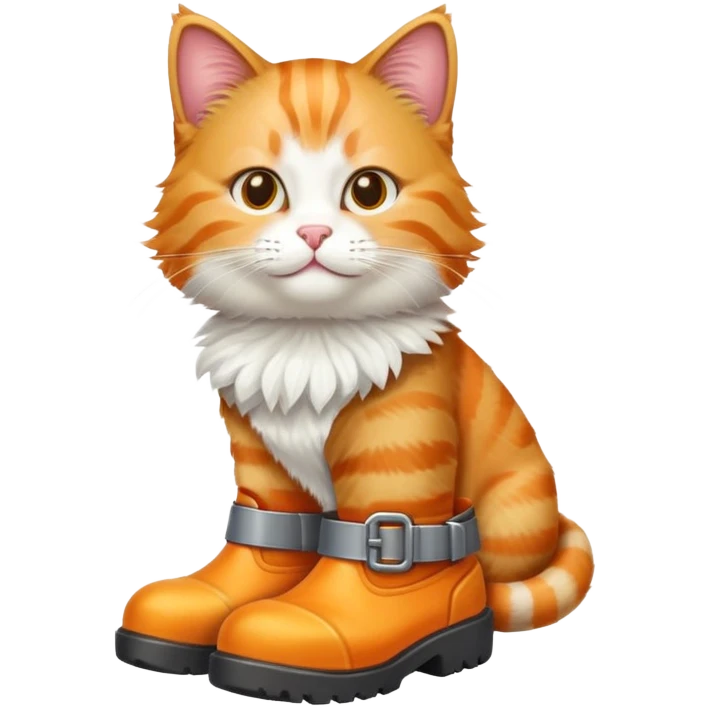 cat with construction boots  emoji