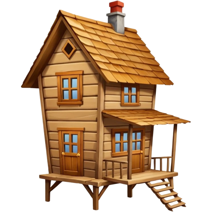 wooden house on live chicken legs emoji