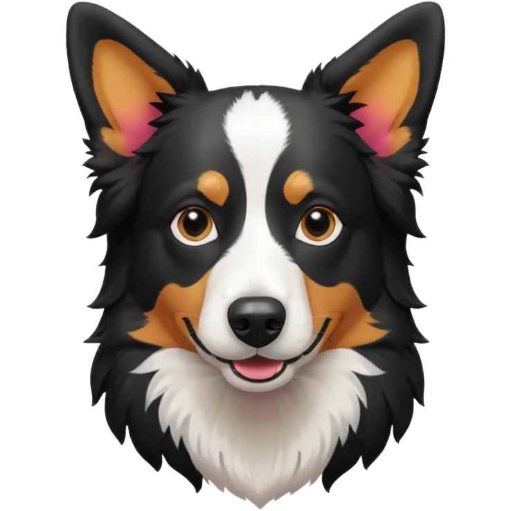 Colorful Border collie Dog, Border collie Portrait, Dog Sticker Clip art emoji