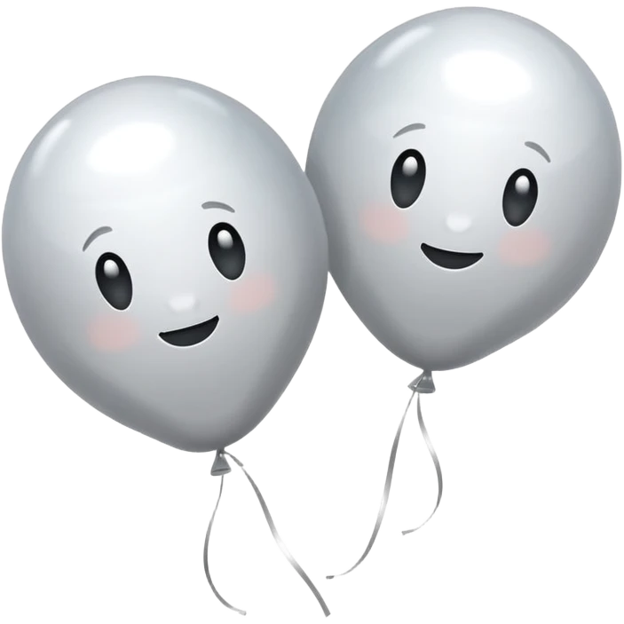 white and silver balloons emoji