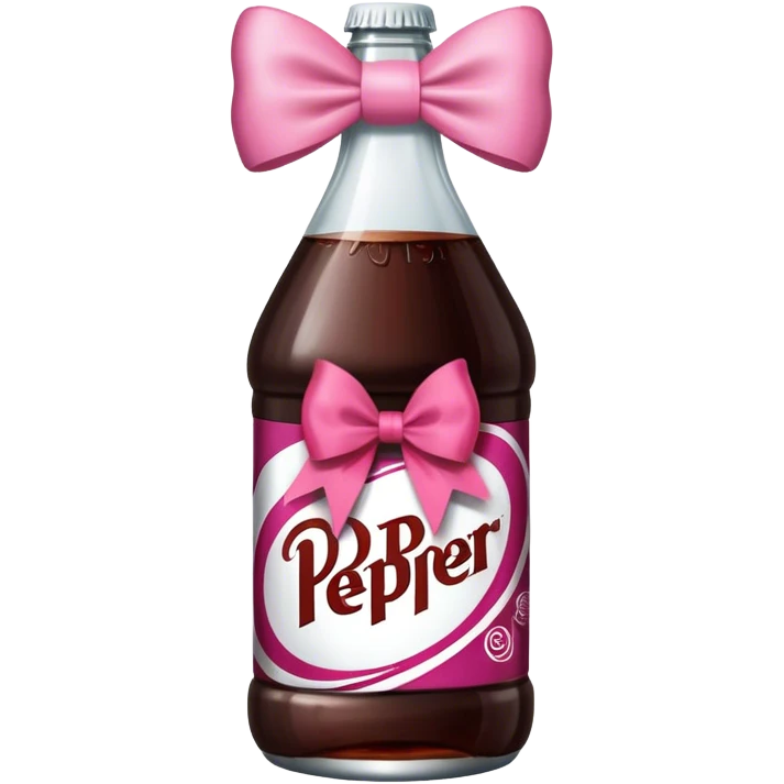 dr pepper bottle with a pink bow on top emoji