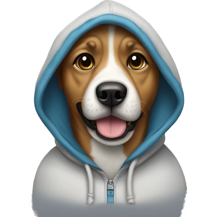 Dog wearing a hoodie emoji