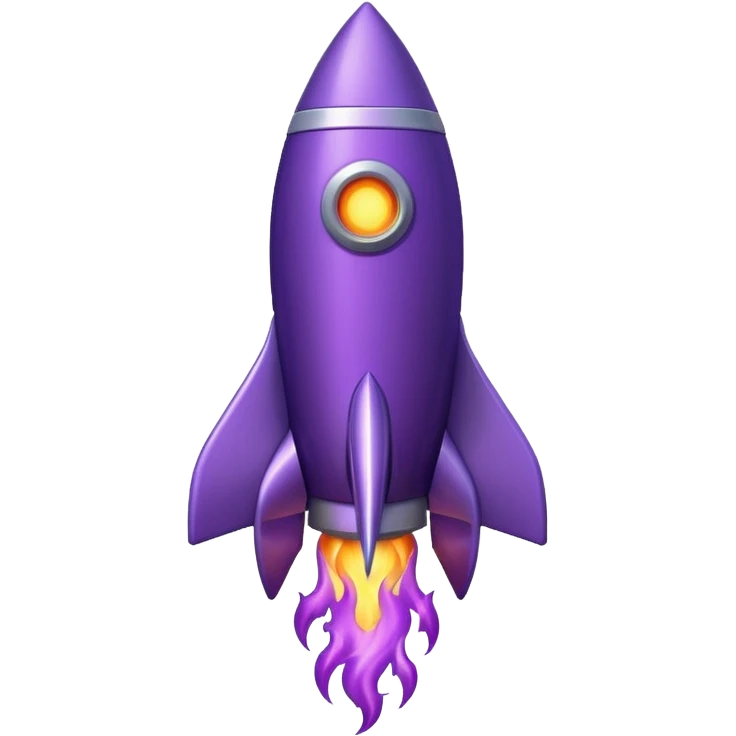 purple rocket purple flame emoji